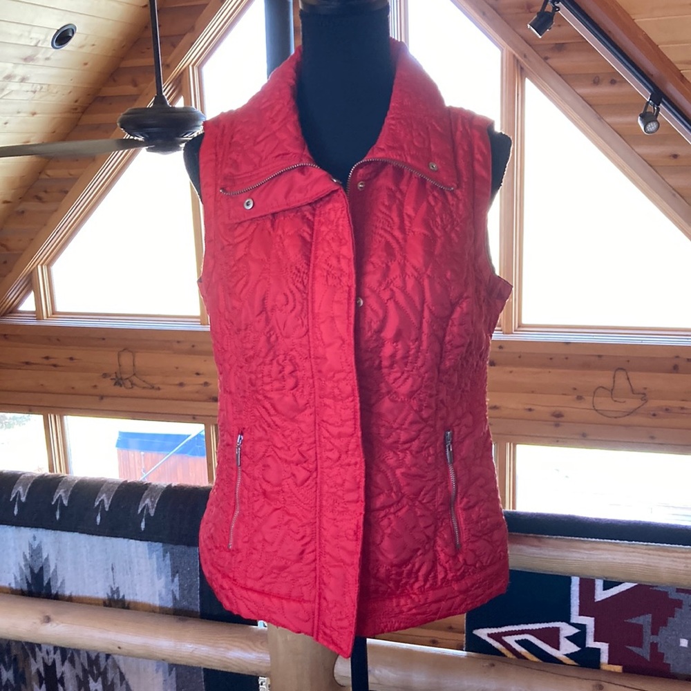 NWOT Christopher&Banks quilted red vest